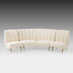  ISA Bergamo I S A Italy Rare Curved Settee in Ivory Boucl by ISA Bergamo - 2842907