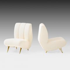  ISA Bergamo I S A Italy Rare Pair of Lounge or Slipper Chairs in Ivory Boucl by ISA Bergamo - 2842916