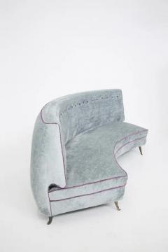  ISA Bergamo I S A Italy Vintage Sofa in Light Blue and Purple Velvet by Isa Bergamo - 3646665