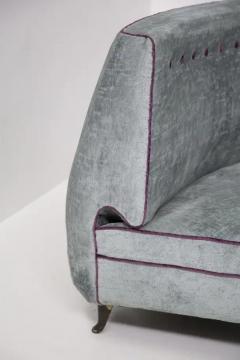  ISA Bergamo I S A Italy Vintage Sofa in Light Blue and Purple Velvet by Isa Bergamo - 3646670