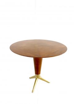  ISA Bergamo I S A Italy rare maple and brass round center table by I S A Bergamo 1950 - 2732907