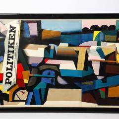  Ib Andersen Mid Century Modernist Lithograph Poster Politiken signed Ib Anderson - 4403736