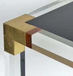  Iconic Design Gallery Custom Lucite Side Table with Interchangeable Tops and Gold Leaf Accents - 3507613