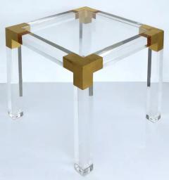  Iconic Design Gallery Custom Lucite Side Table with Interchangeable Tops and Gold Leaf Accents - 3507674