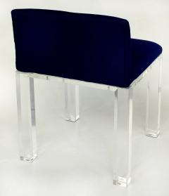  Iconic Design Gallery Custom Lucite Vanity Bench or Stool with Thick Lucite Legs and Upholstered Seat - 3500677