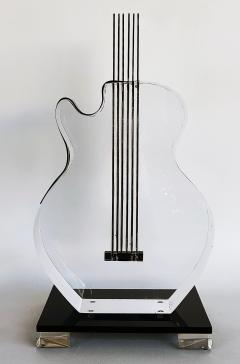  Iconic Design Gallery Custom Made 4 Thick Lucite Guitar Sculpture on Stand Signed Edition 1 10 - 4557854