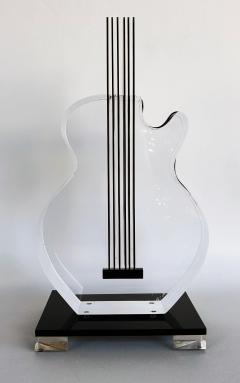 Iconic Design Gallery Custom Made 4 Thick Lucite Guitar Sculpture on Stand Signed Edition 1 10 - 4557859