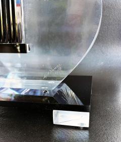  Iconic Design Gallery Custom Made 4 Thick Lucite Guitar Sculpture on Stand Signed Edition 1 10 - 4557884