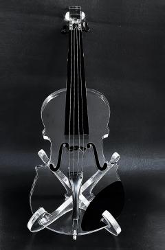  Iconic Design Gallery Custom Made Lucite Violin Sculpture on Stand Signed Numbered Edition 1 10 - 4557887