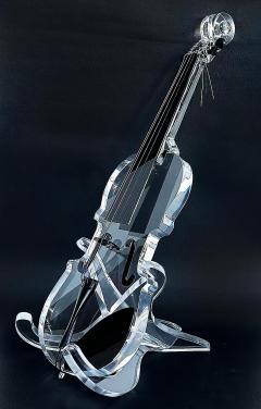  Iconic Design Gallery Custom Made Lucite Violin Sculpture on Stand Signed Numbered Edition 1 10 - 4557889