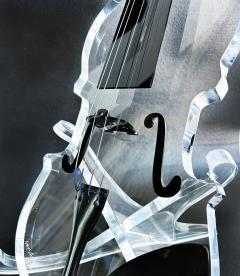  Iconic Design Gallery Custom Made Lucite Violin Sculpture on Stand Signed Numbered Edition 1 10 - 4557890