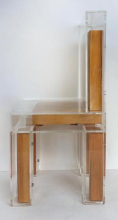  Iconic Design Gallery Custom Made Lucite and Wood Sculptural Chair - 4174600