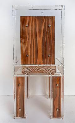  Iconic Design Gallery Custom Made Lucite and Wood Sculptural Chair - 4174604