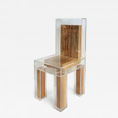 Iconic Design Gallery Custom Made Lucite and Wood Sculptural Chair - 4176906