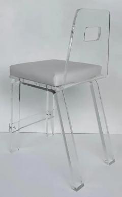  Iconic Design Gallery Custom Order Lucite Bar or Counter Stool with Upholstered Seats - 4002121