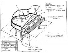  Iconic Design Gallery Custom made Lucite Acrylic Baby Grand Piano and Bench by Iconic Design Gallery - 3599525