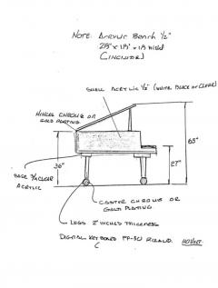  Iconic Design Gallery Custom made Lucite Acrylic Baby Grand Piano and Bench by Iconic Design Gallery - 3599531