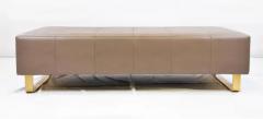  Iconic Design Gallery Le Jeune Upholstery Brando Bench Floor Model in Brass and Quilted Vinyl - 3503110
