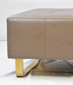  Iconic Design Gallery Le Jeune Upholstery Brando Bench Floor Model in Brass and Quilted Vinyl - 3503119