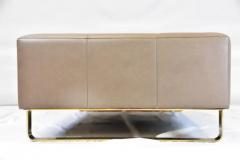  Iconic Design Gallery Le Jeune Upholstery Brando Bench Floor Model in Brass and Quilted Vinyl - 3503193