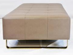  Iconic Design Gallery Le Jeune Upholstery Brando Bench Floor Model in Brass and Quilted Vinyl - 3503197