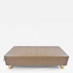  Iconic Design Gallery Le Jeune Upholstery Brando Bench Floor Model in Brass and Quilted Vinyl - 3527510