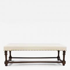  Iconic Design Gallery Le Jeune Upholstery Makana Bench Showroom Model with Nail Heads Ivory Linen - 3527515