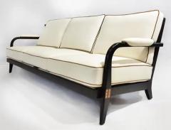  Iconic Design Gallery Le June Upholstery 3 Seat Club Havana Sofa Floor Model Walnut Finished Mahogany - 3503086