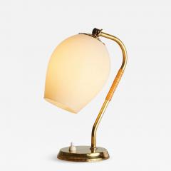  Idman Oy 1950s Mauri Almari Glass Rattan Table Lamp for Idman Oy Finland - 2891153