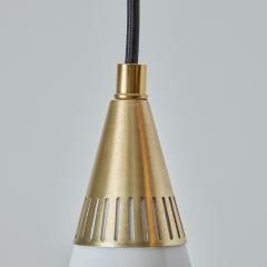  Idman Oy 1960s Opaline Glass and Brass Geometric Pendant Lamp Attributed to Mauri Almari - 2999186