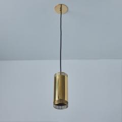  Idman Oy 1960s Perforated Brass Cylindrical Pendant Attributed to Mauri Almari for Idman - 3300759