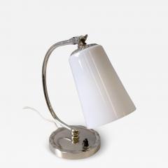  Idman Oy Art Deco Table Wall Lamp in Chromed and Opaline Glass Idman 1940s - 4403029