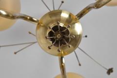  Idman Oy Brass Chandelier with Floral Decorations for Idman Finland 1950s - 4623976