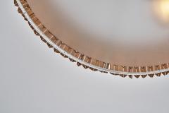  Idman Oy Ceiling Lamp with Rattan Shade by Idman Finland Mid 20th Century - 4703156
