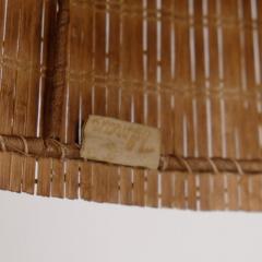  Idman Oy Finnish Modern Floor Lamp Model 224 in Elm Brass Rattan Stockmann 1950s - 4496702