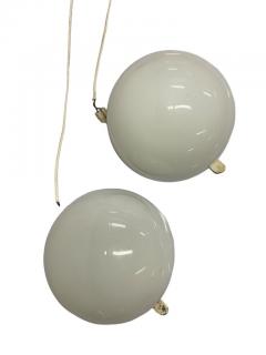  Idman Oy Idman Minimalist Ceiling Lamps in White Opaline Glass Model 80113 1950s - 3972746