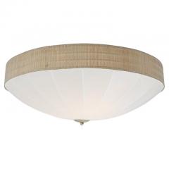  Idman Oy Mid Century Modern Sizable Beige Rattan Flush Mount Model A2 Idman 1950s - 4279776