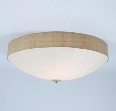  Idman Oy Mid Century Modern Sizable Beige Rattan Flush Mount Model A2 Idman 1950s - 4279780