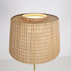  Idman Oy Mid century Brass Rattan Floor Lamp Model 62047 Idman 1940s 50s - 4818617