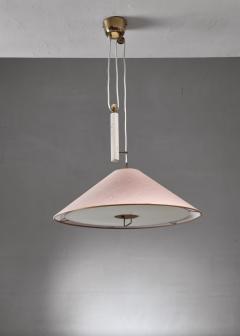  Idman Oy Paavo Tynell Pendant With Counterweight And Fabric Shade And Diffuser Finland - 893300