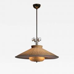  Idman Oy Scandinavian Modern fabric and glass pendant lamp by Gunnel Nyman for Idman - 2460235