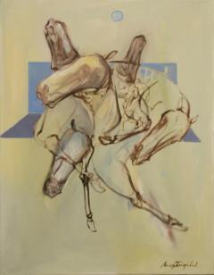  Igor Bogojevic Abstract Horse Oil on Canvas Painting Titled Moonlight Sonata Signed by Artist - 2873636