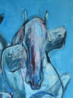  Igor Bogojevic Abstract Horses Acrylic on Canvas Painting Titled Crossroads Signed - 2873642