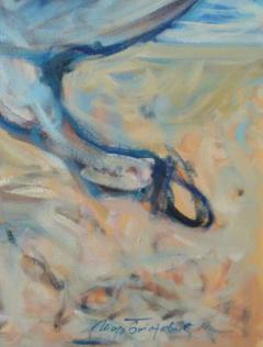  Igor Bogojevic Horse Abstract Oil on Canvas Painting Titled On the Beach and Signed - 2873732