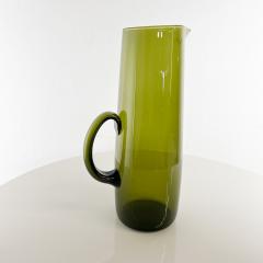  Iittala 1950s Finland Modern Green Glass Pitcher by Erkki Vesanto Iittala - 2985779