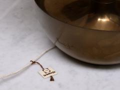  Il Punto Sculptural Il Punto la Bottega Brass Table Lamp with Umbrella Shade Italy 1970s - 4574458