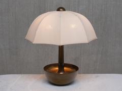  Il Punto Sculptural Il Punto la Bottega Brass Table Lamp with Umbrella Shade Italy 1970s - 4574460