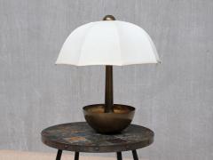  Il Punto Sculptural Il Punto la Bottega Brass Table Lamp with Umbrella Shade Italy 1970s - 4574462
