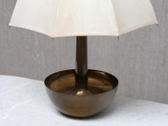  Il Punto Sculptural Il Punto la Bottega Brass Table Lamp with Umbrella Shade Italy 1970s - 4574466