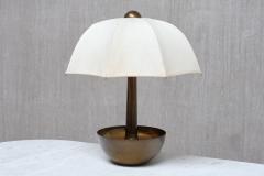  Il Punto Sculptural Il Punto la Bottega Brass Table Lamp with Umbrella Shade Italy 1970s - 4574467